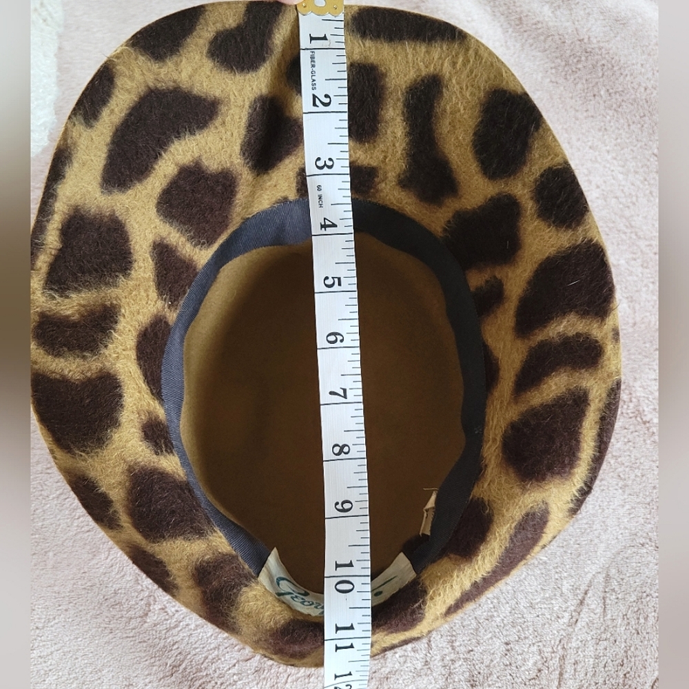 Vintage 1950's Beaver Felt Giraffe Print Hat by Georgette - Picture 12 of 14